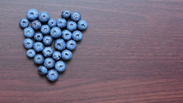 Buah Berry Bergulir Menuju Jantung Blueberry Gaya Hidup Sehat Cinta — Stok Video
