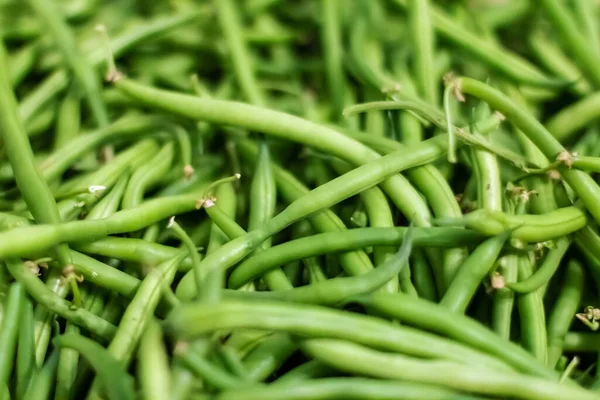 Contexte de la ficelle de haricot vert. Gros plan. — Photo