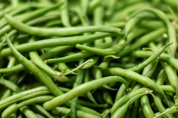 Contexte de la ficelle de haricot vert. Gros plan. — Photo