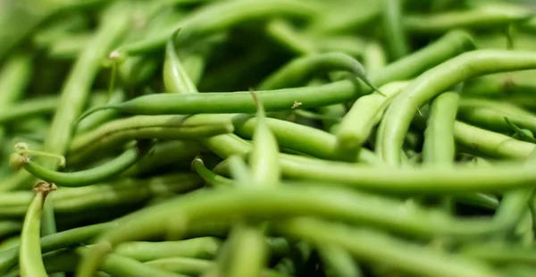 Fondo Hilo Frijol Verde Cerca Estilo Vida Saludable Nutrición Adecuada —  Fotos de Stock