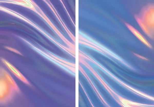 Moderní Abstraktní Holografické Tvary Pozadí Set Holografickou Vlnou Textury Vykreslování — Stock fotografie