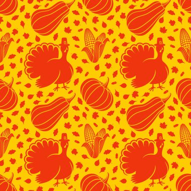 Şükran Günü hindiyle kusursuz bir desen. 