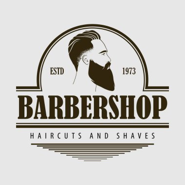 Sakallı adamlarla berber dükkanının poster şablonu