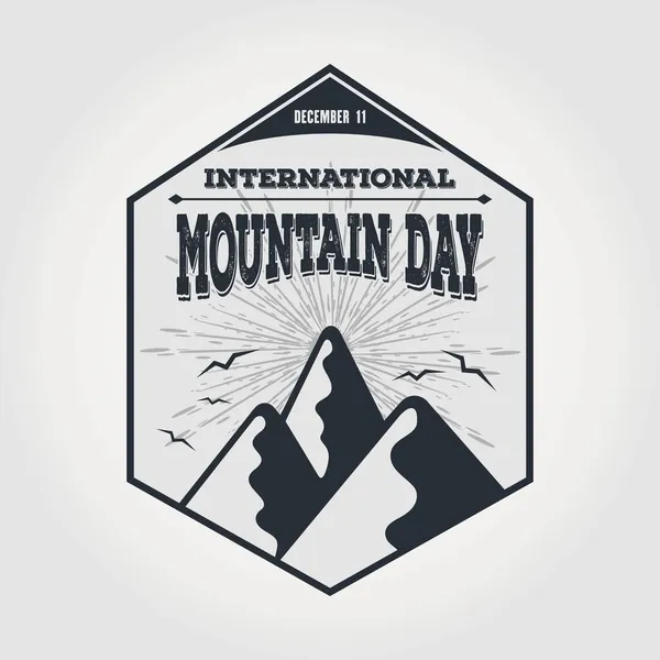 Diseño del Día Internacional de la Montaña. Archivo vectorial eps — Archivo Imágenes Vectoriales