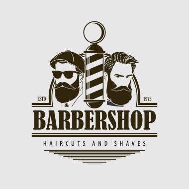 Berber dükkanı logosu tasarımı konsepti.