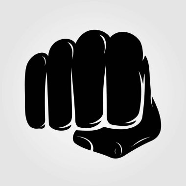 Beyaz arkaplanda yumruk simgesi izole edildi. Vektör