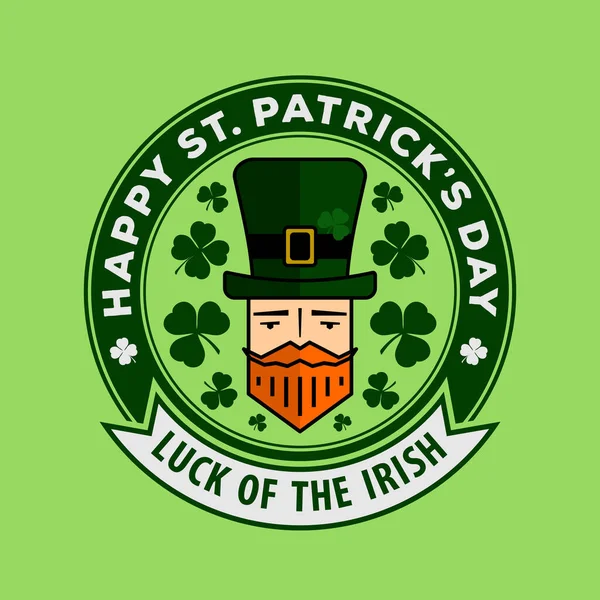 Fête de la St Patrick design avec Leprechaun — Image vectorielle