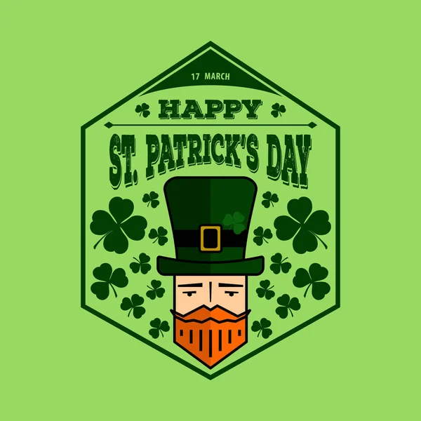 St Patrick Day celebration design with Leprechaun — Stock Vector