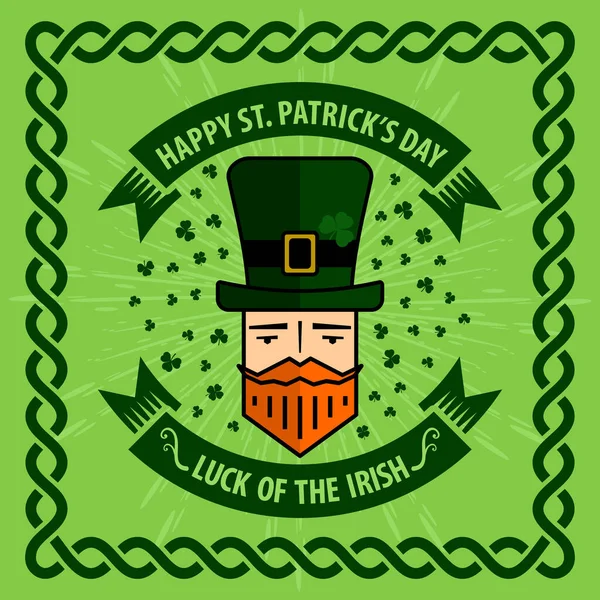Fête de la St Patrick design avec Leprechaun — Image vectorielle