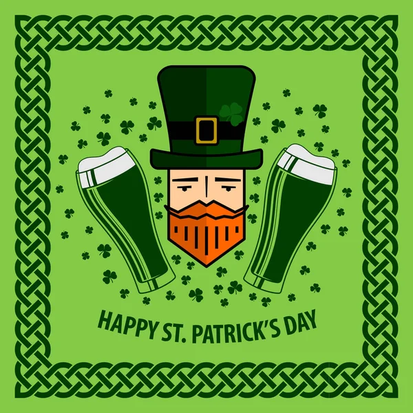 Fête de la St Patrick design avec Leprechaun — Image vectorielle