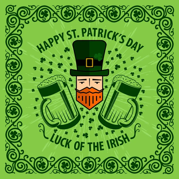 Diseño de celebración del Día de San Patricio con Leprechaun — Archivo Imágenes Vectoriales