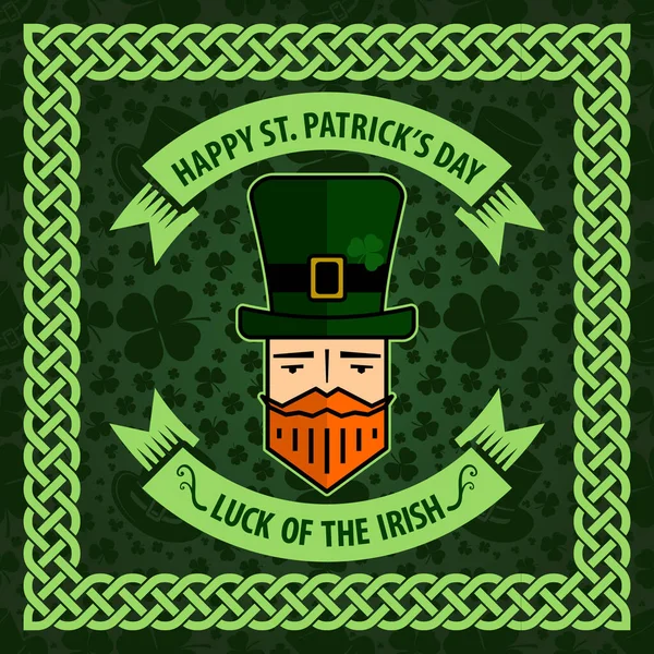 Diseño de celebración del Día de San Patricio con Leprechaun — Archivo Imágenes Vectoriales