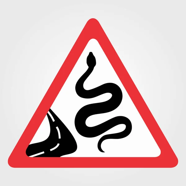 蛇、警告标志或横幅矢量图解 — 图库矢量图片