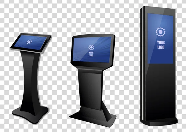 Interactive Kiosk, Terminal Stand. Mock Up, Vector — Stock Vector