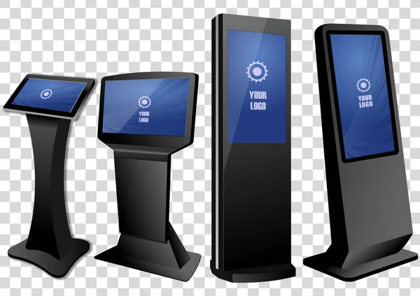 Interaktiver Kiosk, Terminal Stand. Mock Up, Vektor — Stockvektor