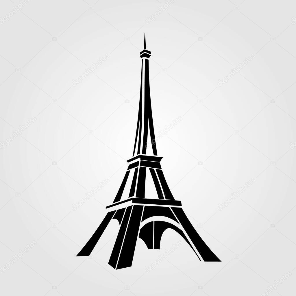 Eiffel tower icon. Isolated on white. Vector 