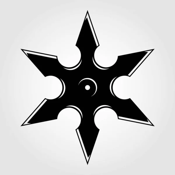 Ninja shuriken throwing star isolated. Flat Vector — Image vectorielle