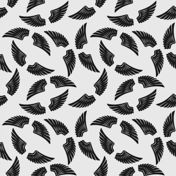 Wings seamless repeat pattern. Flat style Vector — 图库矢量图片