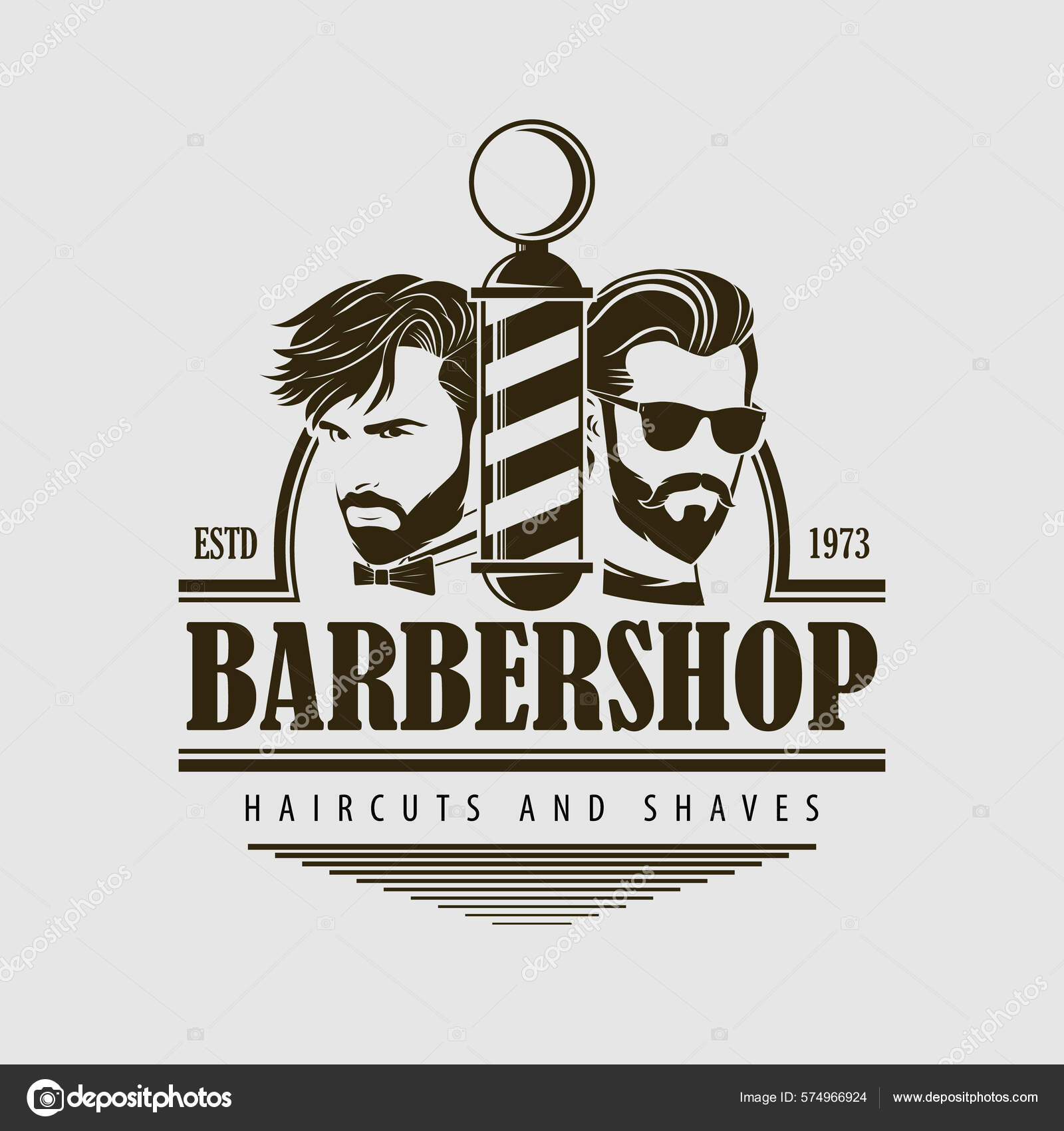 Barbershop Logo Poster Banner Design Concept Barber Pole Bearded Men Stock  Vector by ©zfmbek 574966924, image size:1600x1700