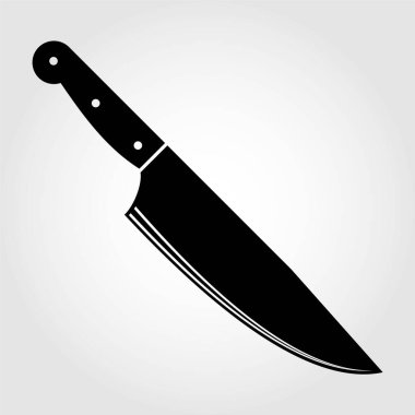 Beyaz arkaplanda izole edilmiş bıçak simgesi. Vektör illüstrasyonu