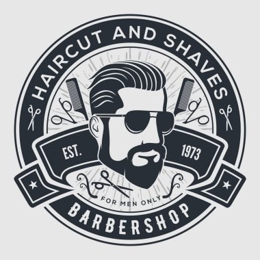 Berber dükkanı posteri, sakallı adamlarla birlikte afiş.. 