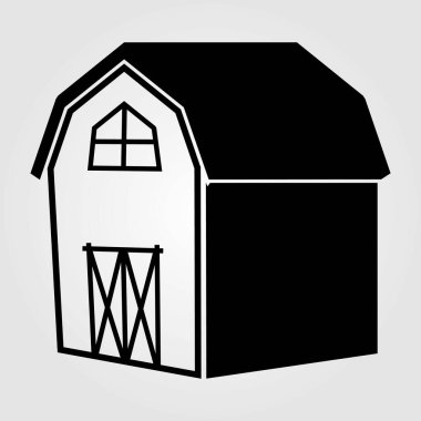 Farm barn icon isolated on white background. Vector illustration