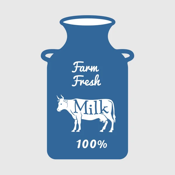 Milk Can Silhouette Text Vector Illustration — ストックベクタ