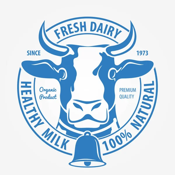 Natural Milk Logo Design Isolated White Background Vector Illustration — Image vectorielle
