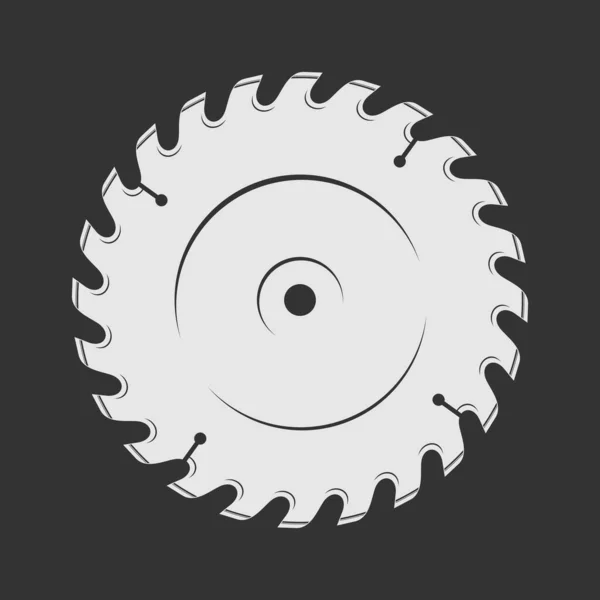 Circular Saw Blade Isolated White Background Vector Illustration — Stock Vector