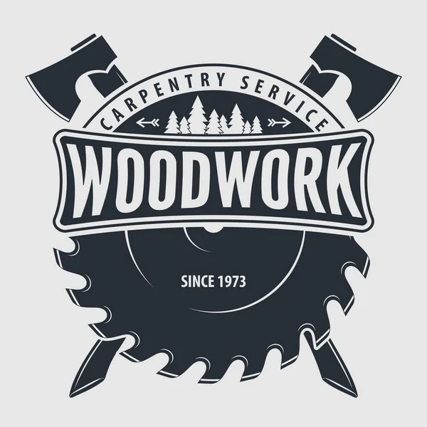 Деревообробка Шаблон Дизайну Логотипу Столярних Виробів Векторні Ілюстрації Стокова Ілюстрація