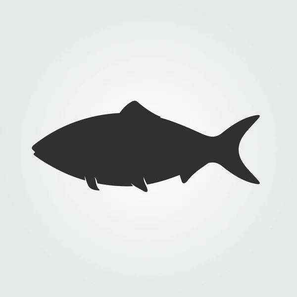 Fish Icon Isolated White Background Vector Illustration — Stock Vector
