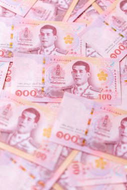 Tayland 100 Baht banknotları (yeni tasarım 2018 yılında yayınlandı)