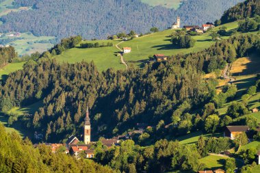 Sunrise Scene of Landscape of Italian Alp the Dolomites in the Funes valley, South Tyrol, Italy