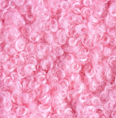 Elegant curly pink wool background. Square
