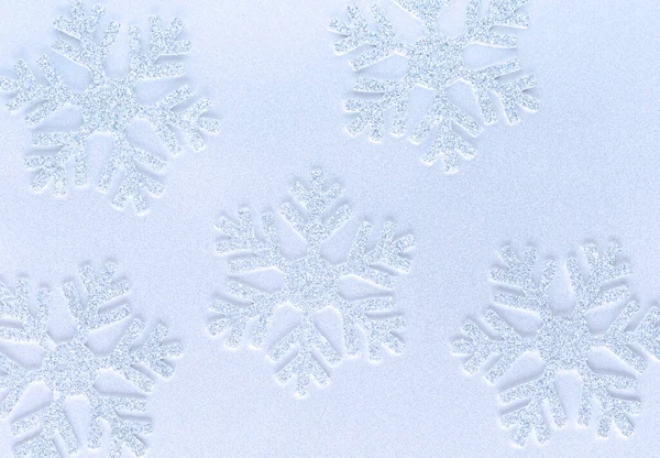 Large Snowflakes Blue Background Stylish Christmas Concept — Stock Photo, Image
