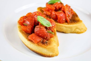 Bread with Sauce and Basil