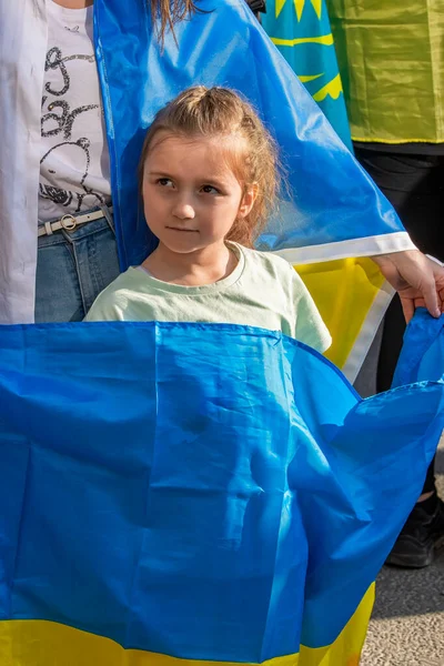 Brussels Belgium Березня 2022 Року Війна Україні Сотні Прихильників України — стокове фото