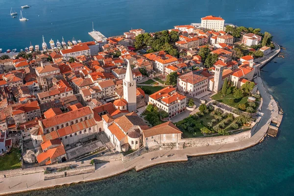 Aerial View Porec Old Town Popular Travel Destination Istria Croatia — Fotografia de Stock