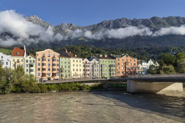 Brightly painted buildings of the old town of Tyrolean capital Innsbruck, Austria