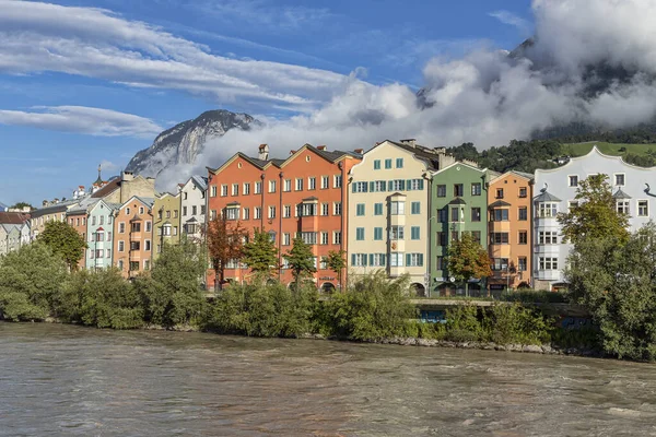 Brightly Painted Buildings Old Town Tyrolean Capital Innsbruck Austria — Stockfoto