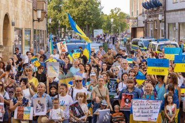 MUNSTER, GERMANY - August 24th, 2002: Ukrainians celebrate the Day of Independence in the streets and squares of many European cities 