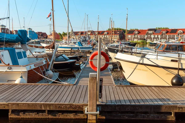 Maisons Bois Colorées Reitdiephafen Groningue Pays Bas — Photo