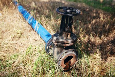 Sulama için su ve vida.