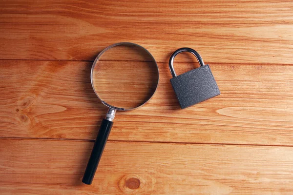 Magnifier Lock Table — Stock Photo, Image