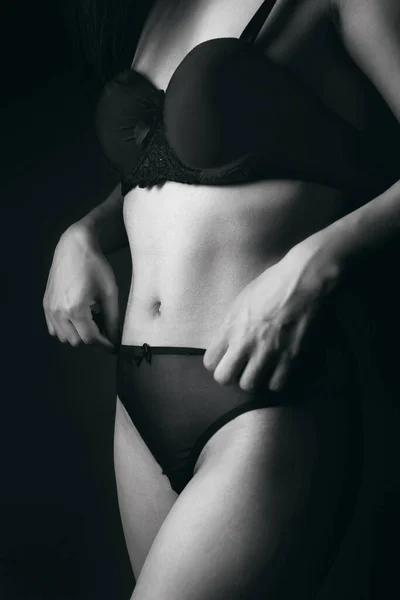 Mulher Sexy Posando Lingerie — Fotografia de Stock
