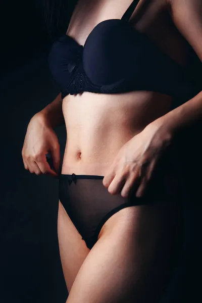 Vrouw Sexy Poseren Lingerie — Stockfoto