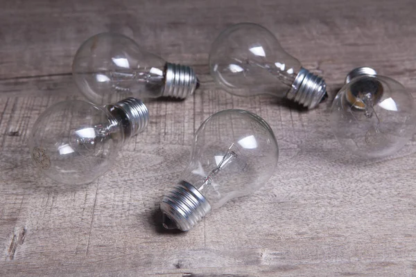 Des Ampoules Sur Table Idée Concept — Photo