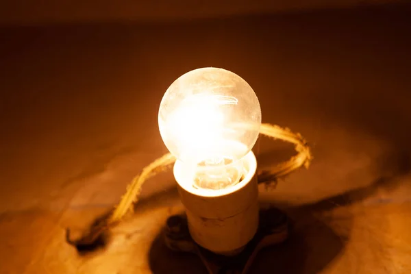 Лампочка Розетке Светиться — стоковое фото