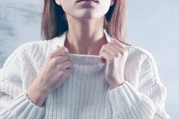 Young Woman Posing Turtleneck — Stock Photo, Image