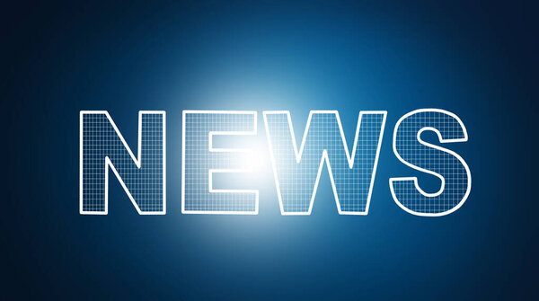 news lettering on a blue background